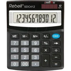 REBELL SDC412 - Taschenrechner, 12 Stellen, schwarz