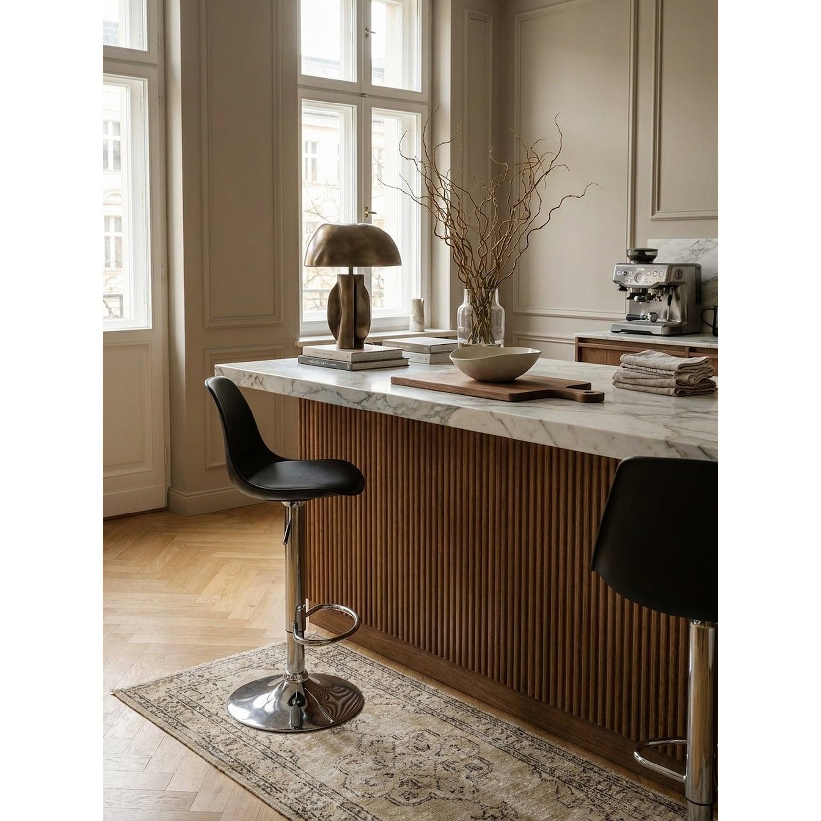 Barhocker Kunstleder Design KORSIKA, Schwarz 40x40x104 cm