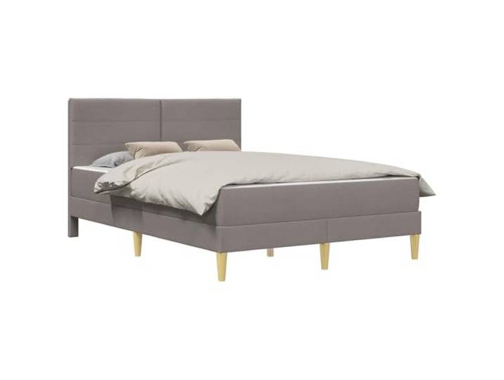 ZQQLVOO Bettrahmen 120 x 190 cm Taupe Plywood Bed Frame with Foam Mattress Plywood frame, slatted base, plastic legs, foam mattress, easy wipe clean, stain