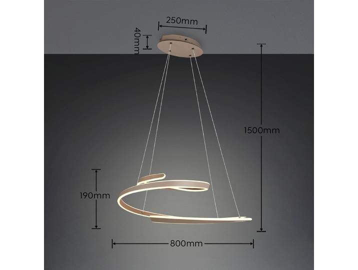 Trio Lighting Hängelampe Arlington, dimmbar, creme / amber, für Wohn- / Esszimmer, Metall, Modern, Pendelleuchte