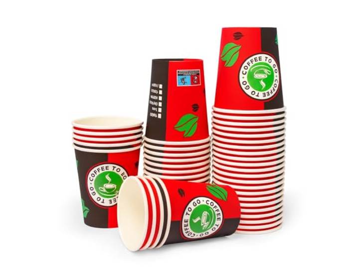 storage100 2000 Stk. Pappbecher 300ml Kaffeebecher 0,3l 12oz Coffee to Go geeignet für Heiß- und Kaltgetränke Kaffee Becher (Rot)