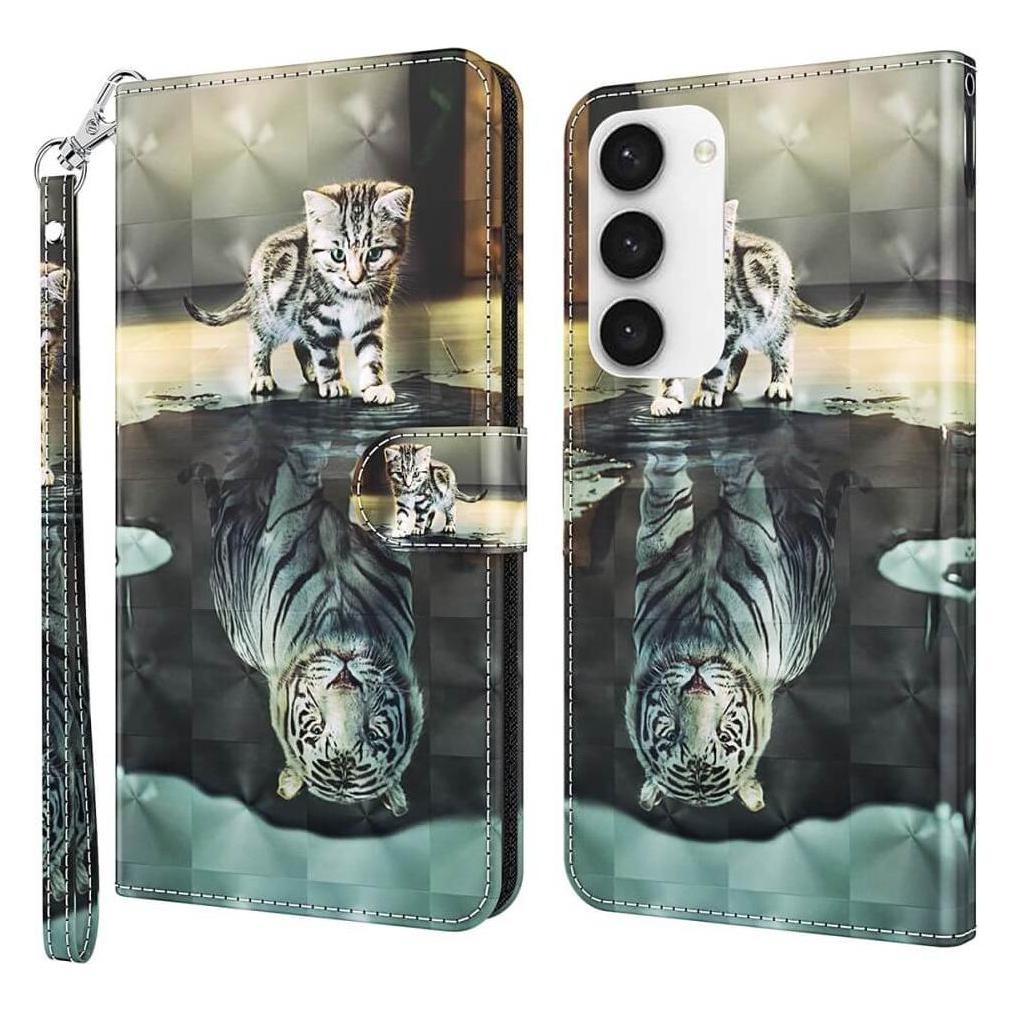 Cover-Discount Etui Glitzer Effekt Katze (Samsung Galaxy S24) (660171389C)