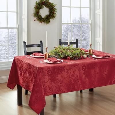Threadmade Prahl Jacquard Poinsettia Tablecloth