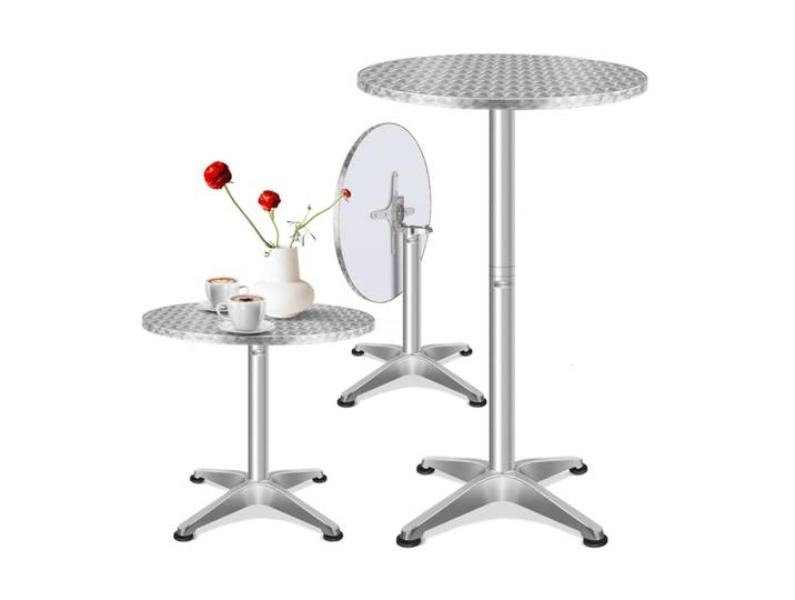 Table de bar pliante 2 en 1, table de bistro, hauteur réglable, 70 cm / 110 cm, table de fête, diamètre 60 cm, mariage, table de réception