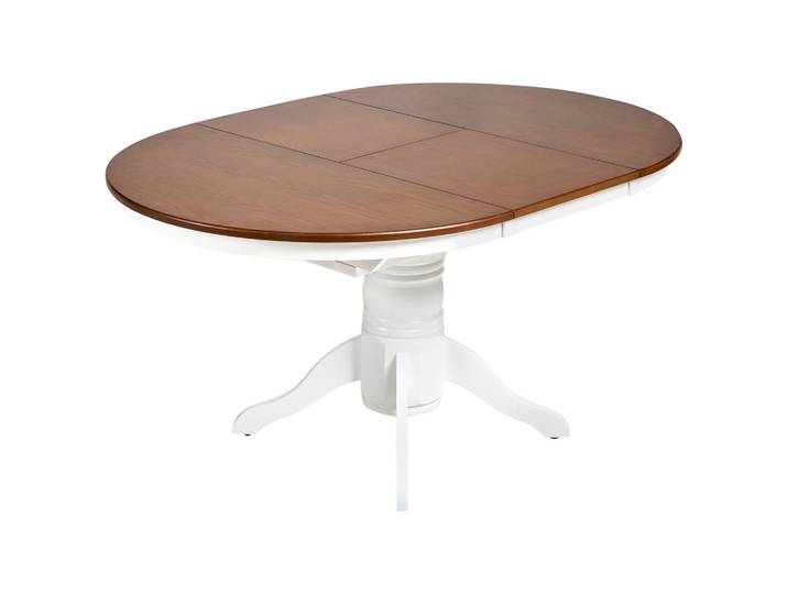Beliani Esstisch ausziehbar Braune Esche 106-150/106 cm Holz Akron, Oval, 106x74x106 cm, Esszimmer, Esstische