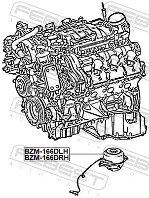 Febest Lagerung, Motor Bzm-166dlh Links Für Mercedes