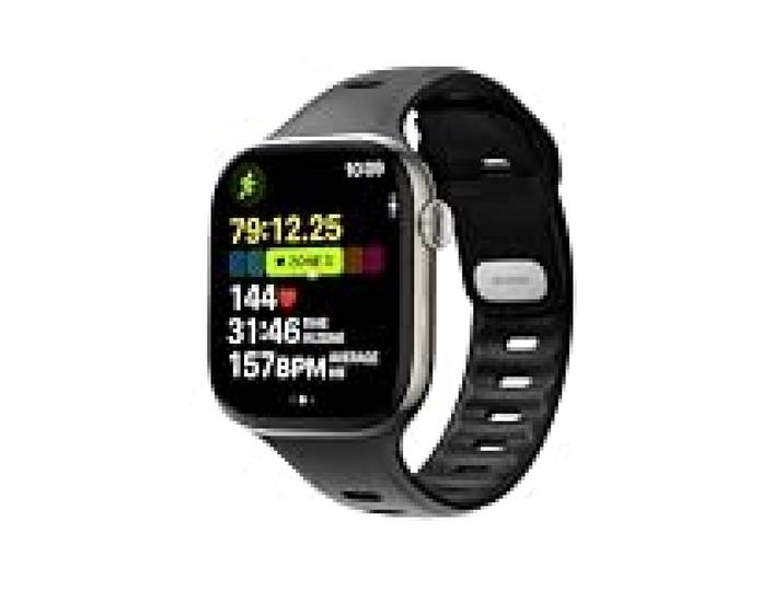 NOMAD Bracelet Tempo pour Apple Watch 49 mm étanche et fin, Noir, 46 mm, Sportif