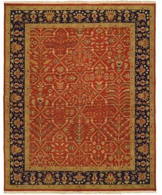 KALATY Traditional Red Flatweave Wool Area Rug