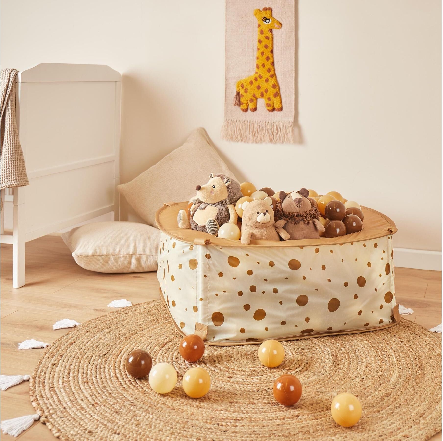 Bällebad BIECO "Pop up Bällebad Dots", Kinder, weiss (weiß, beige), Polyester, Polyethylen, Bällebäder Bällebad weiß, beige Einheitsgröße