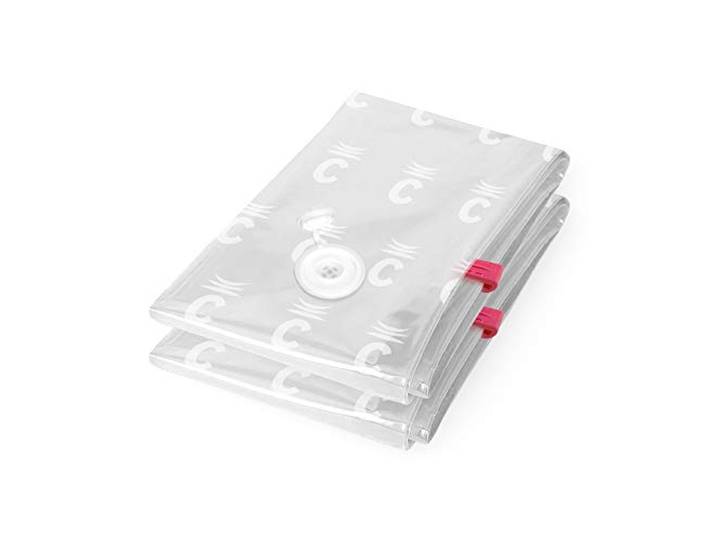 Compactor - 2er Set Vakuumbeutel manuell Größe S 60x40 cm - Kompression ohne Staubsauger für Kleidung - Luftdichte, wiederverwendbare Reisebeutel für Koffer und Handgepäck