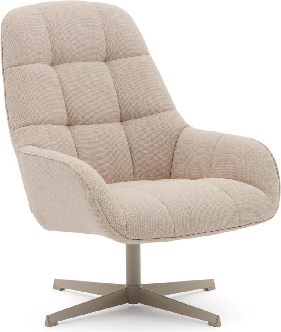 Drehsessel Jaspe 85 x 76 x 98 cm Gewebe Metall Beige Grau