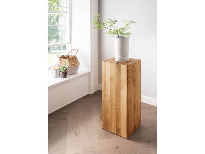 Massiver Beistelltisch 81cm Holz/Braun