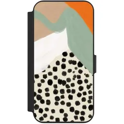 Nivocase Klapphülle für Apple iPhone 13 Handyhülle aus Kunst Leder NIVOflip schwarz Abstrakt Boho Kunst (Apple iPhone 13), Smartphone Hülle, Schwarz