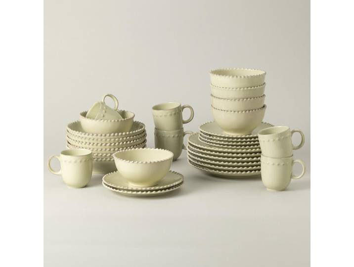 Costa Nova Kombiservice Pearl, Salbeigrün, Keramik, 30-teilig, 370 ml,800 ml, Handmade in Europe, Essen & Trinken, Geschirr, Geschirr-Sets, Kombiservice