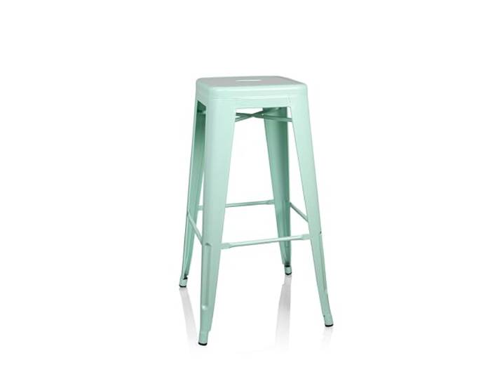 hjh OFFICE 645017 Barhocker VANTAGGIO HIGH Metall Pastellgrün matt Retro-Hocker im Industry-Design, stapelbar