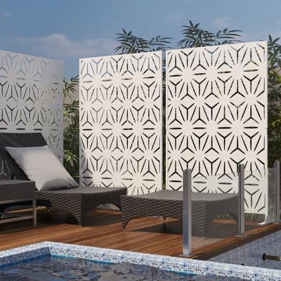 Lumibee Outdoor Privacy Screen with Stand for Patio Garden Metal Fence