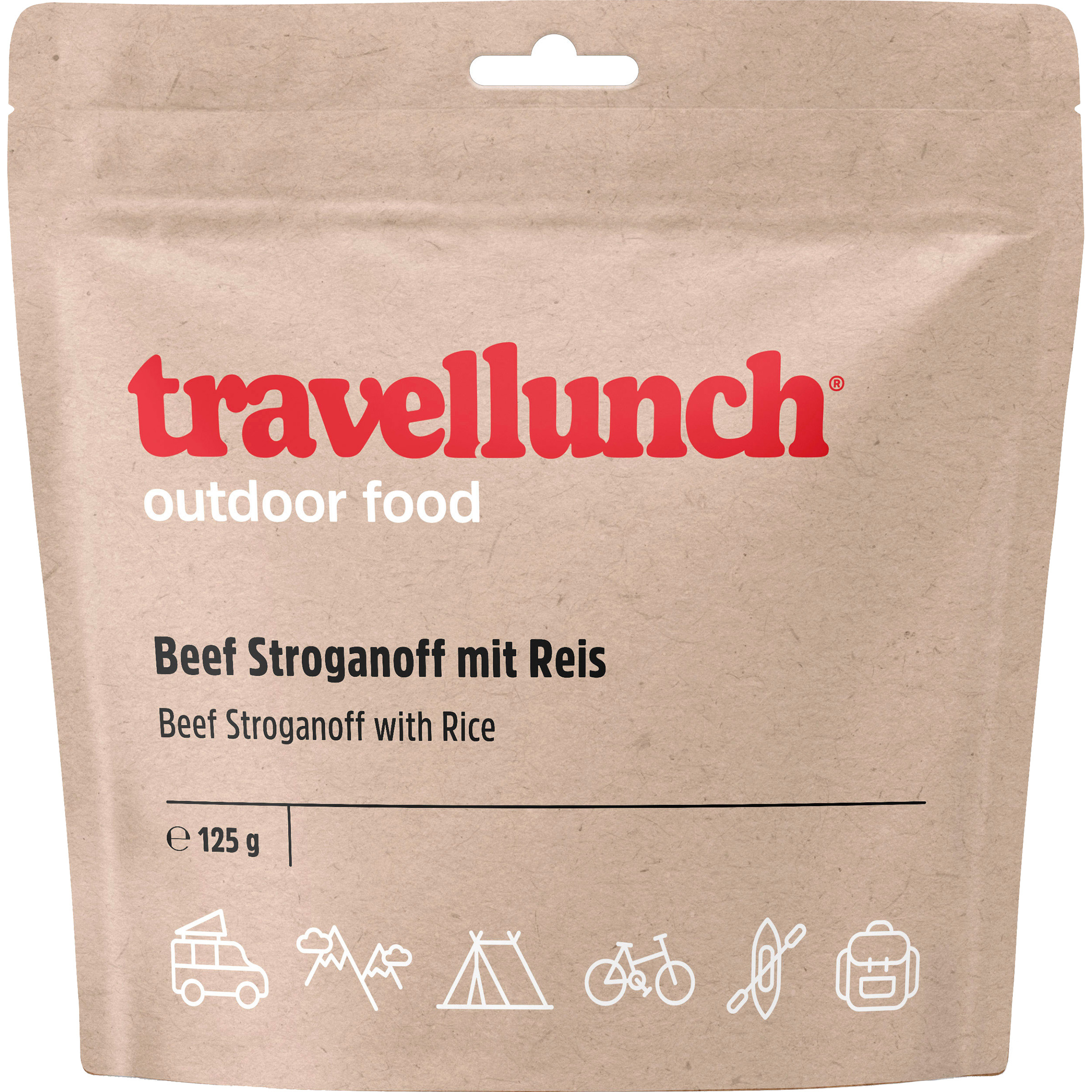 Travellunch Beef Stroganoff Trekkingnahrung Größe 125G