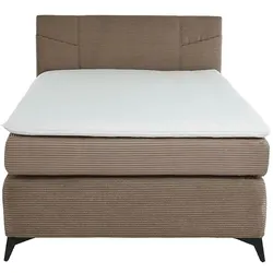 Boxspringbett Jodie 120 x 200 cm Stoff Grau Taupe