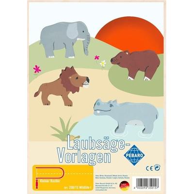 PEBARO 350/1S - Laubsägevorlage Wildlife I, 2 Platten, Größe DIN A4