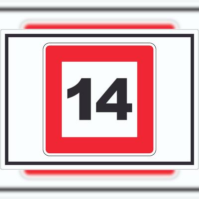 HB-Druck Höchstgeschwindigkeit 14 kmh nicht zu überschreiten Aufkleber mit Symbol A3 (297x420mm)