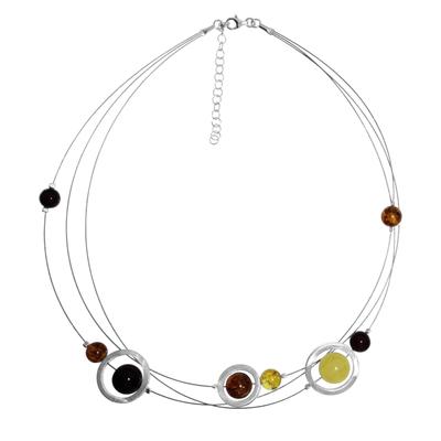 Collier OSTSEE-SCHMUCK "- Elska - Silber 925/000 - Bernstein" Gr. 45, silber (silber 925, silberfarben, weiß), Halsketten, Damen, Silber 925 (Sterlingsilber), Collier