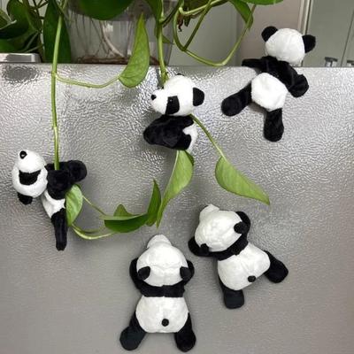 Uplifted Finds Miniature Plush Panda Figurine   Cute Cartoon Animal Ornament For Office Desk & Shelf Decor 5 Pcs