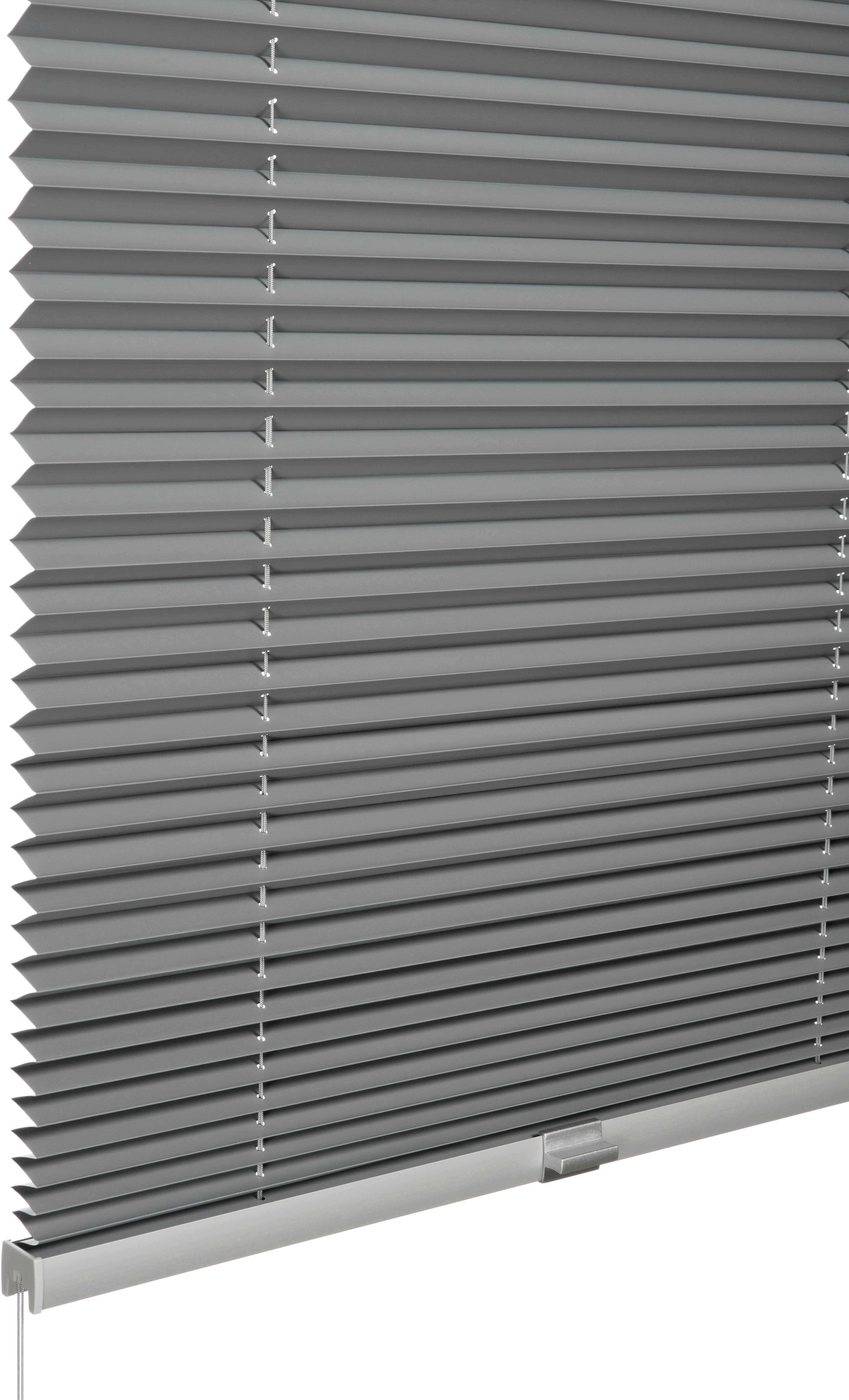Plissee "Thermo Plissee Ella, mit Bohren, verspannt, verdunkelnd", grau, B:40cm H:130cm, Obermaterial: 100% Polyester, SCHÖNER WOHNEN-KOLLEKTION, Plissees, Plissee, verschraubt, energiesparend, Thermo Rückseite