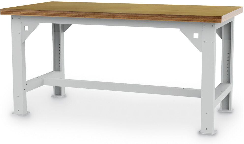 Bedrunka+Hirth Schwerlasttisch aus Stahlblech mit Maßen BxHxT 2000x750x734-1084mm und Arbeitsplatte aus Buche Multiplex, 03.20.000.6A)