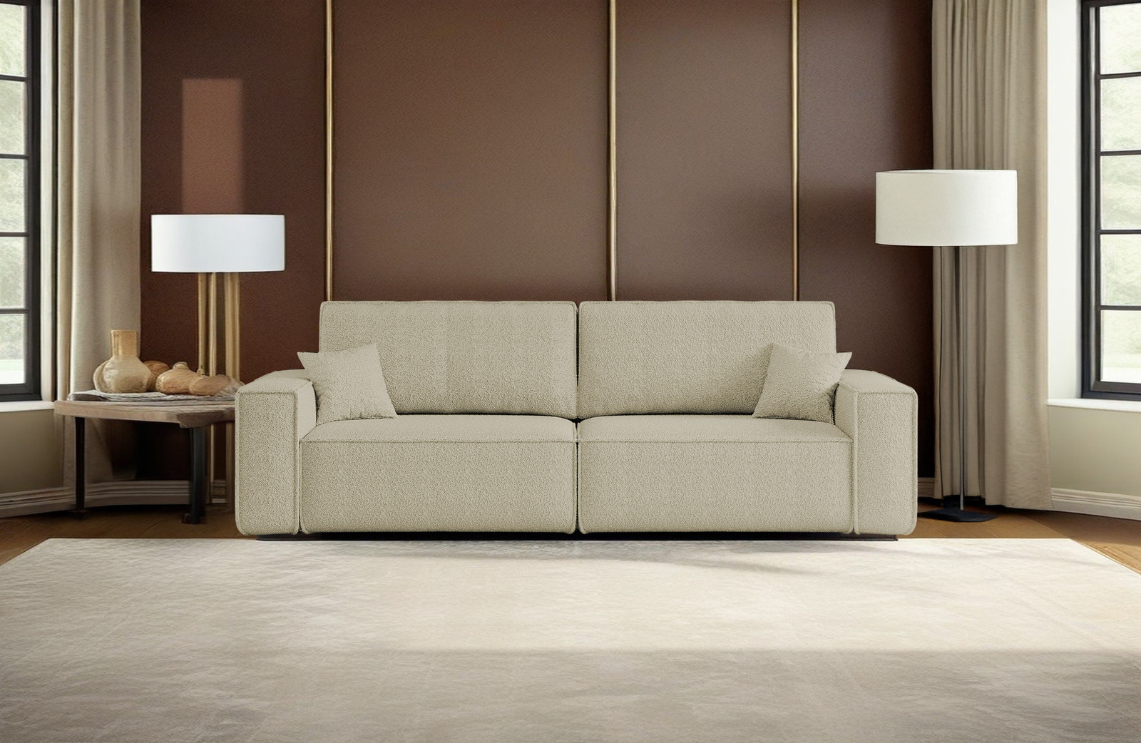 Kaiser Möbel slaapbank BEST beige stof