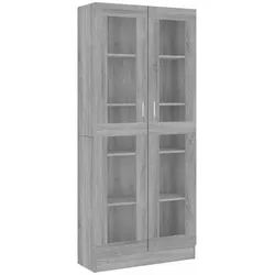 vidaXL Vitrinenschrank Grau Sonoma 82,5x30,5x185 cm Holzwerkstoff