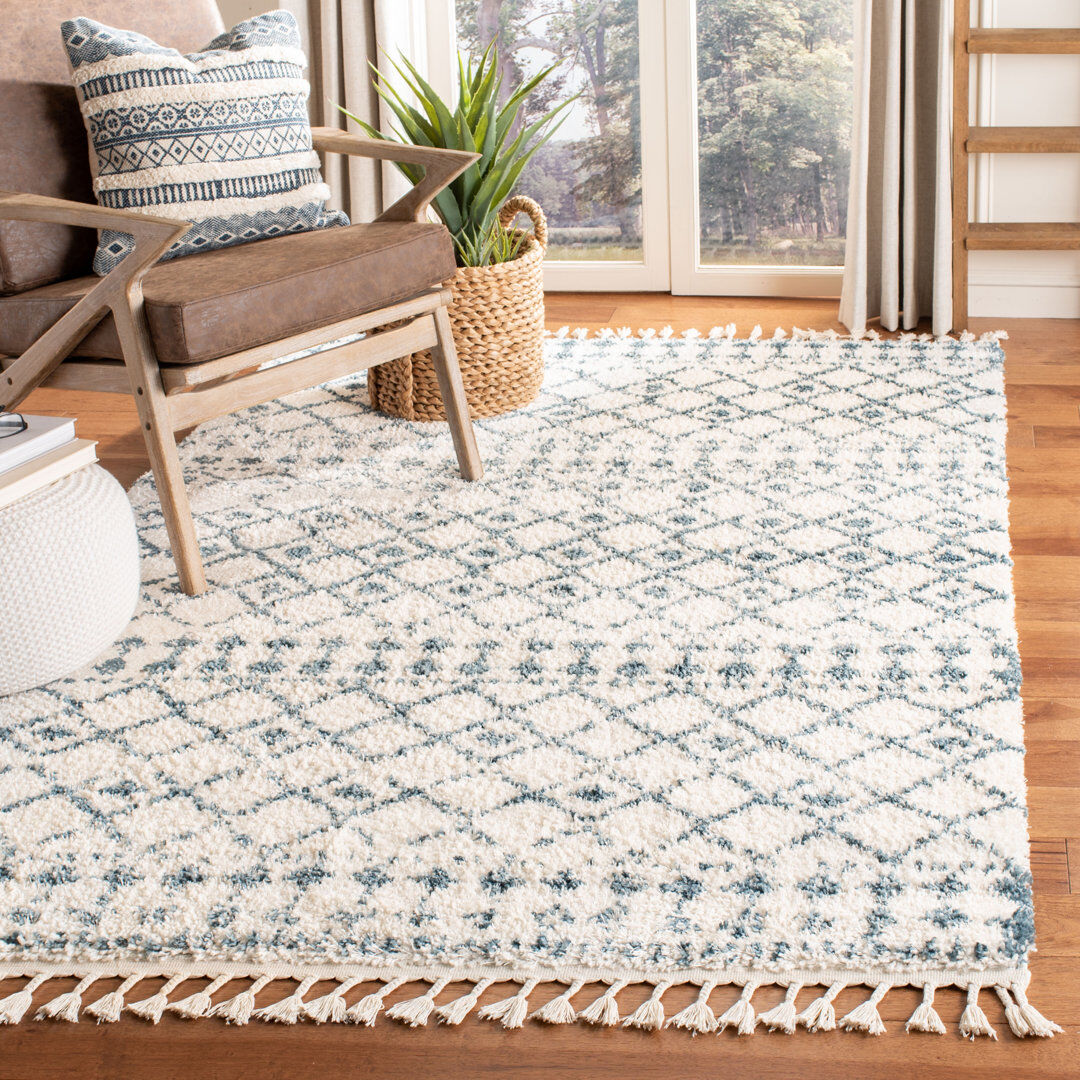Bloomsbury Market Barnett Geometric Area Rug Cream Rectangle 122 x 183 cm