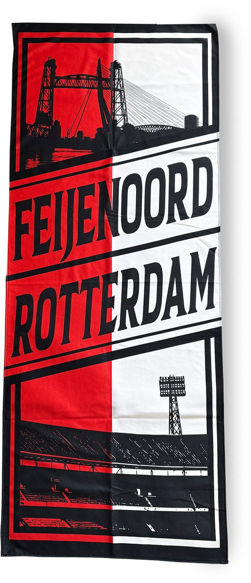 Feijenoord Rotterdam Strandlaken Rood/Wit 180 x 73 cm