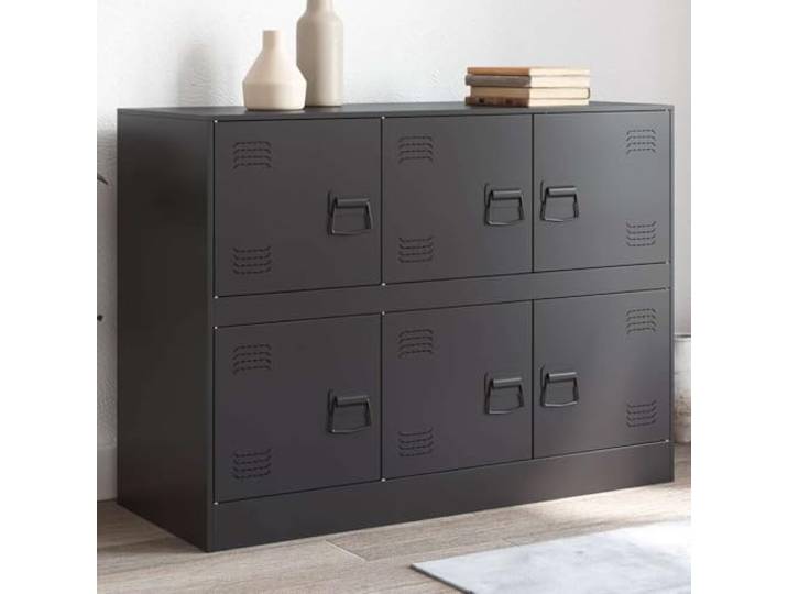 HEFZGDB Modernes Sideboard aus Stahl für das Wohnzimmer mit praktischem Stauraum und pflegeleichten Eigenschaften für die Wohnungseinrichtung, ausgestattet mit 6 Griffen.