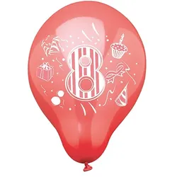 Papstar 72 Zahlenluftballons Ø 25 cm farbig sortiert 8