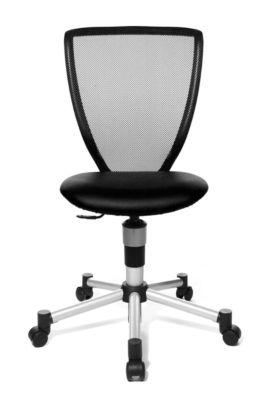 Topstar Kinderdrehstuhl Titan Junior, ohne Armlehnen, Muldensitz, Netzrücken, schwarz/alusilber