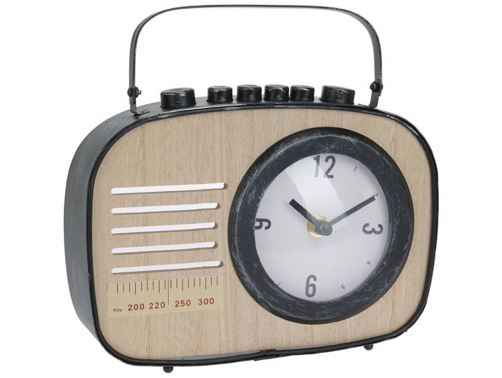 Dekorative Tischuhr im Koffer-Radio-Design, 22 x 6 x 21 cm