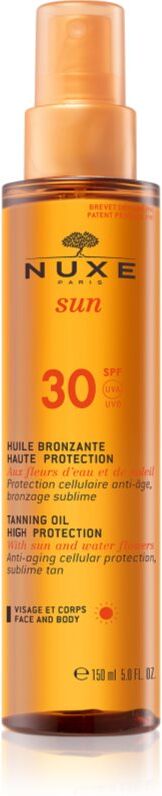 Nuxe Sun Tanning Oil High Protection Sonnenöl für Körper und Gesicht SPF 30 150 ml
