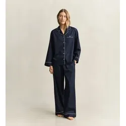 Gant für Damen. 902634030 Satin-Pyjama marineblau (XL), Heimtextilien, Baumwolle, Langarm