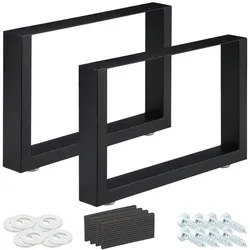 Relaxdays 2er Set Tischkufen schwarz Schwarz