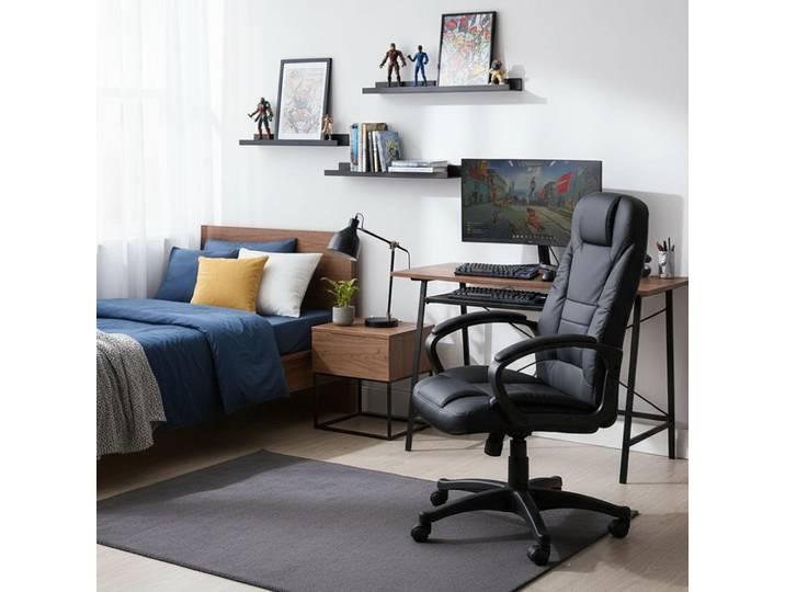 Luciana - Chaise à roulettes\, Noire\, Réglable