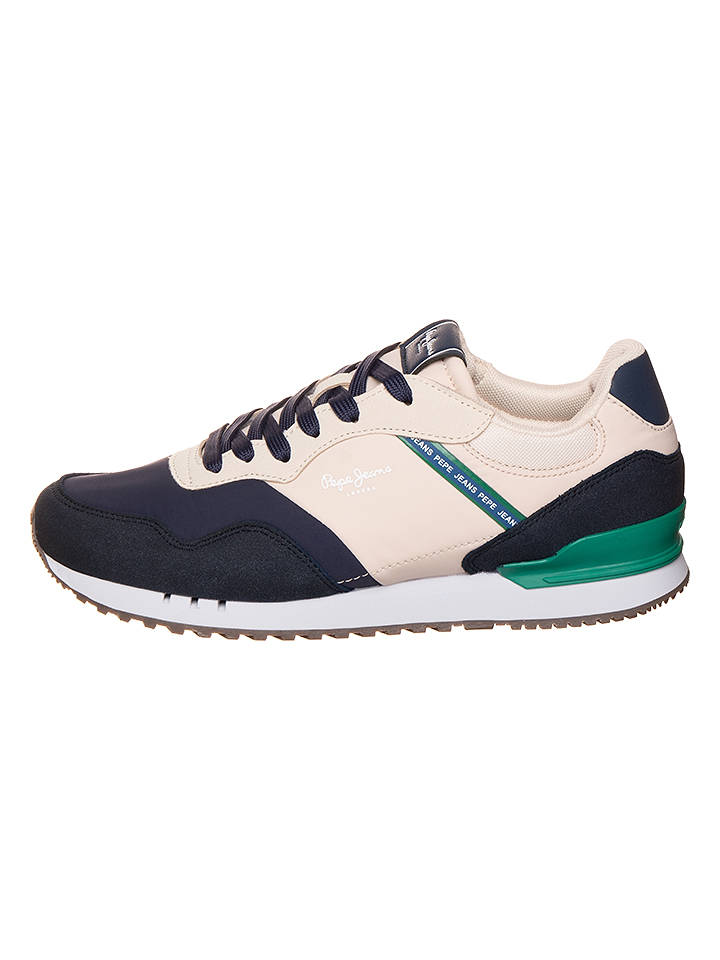 Pepe Jeans FOOTWEAR Sneakers "Contrast" in Grün/ Dunkelblau/ Creme - 41