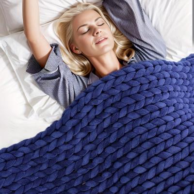 Uplift Picks Chunky Knit Weighted Blanket Soft Breathable Queen Size Throw 3 80x80 Cm