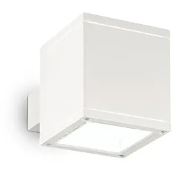 Ideal Lux Wandleuchte SNIF SQUARE, IP44, Up/Down, G9 max. 40W, Aluminium / Pyrexglas, Weiß IDEA-144276