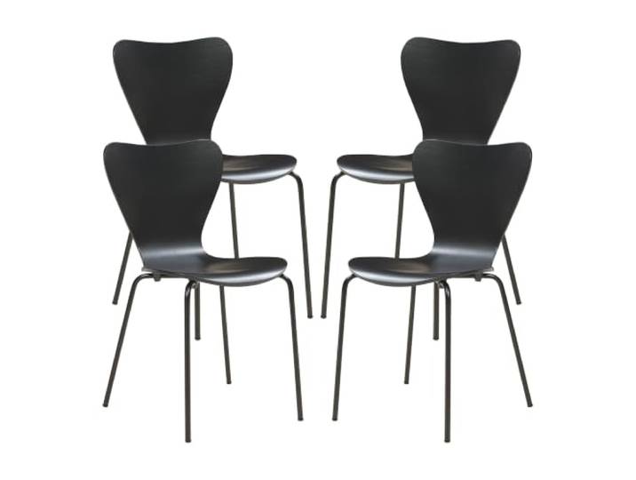 Esszimmerstühle 4er Set Modern Design Robust Schwarz 03_0009813