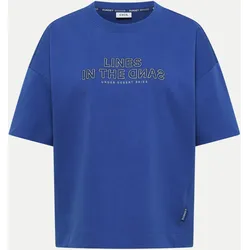 Kurzarm-Sweatshirt Blau XXL