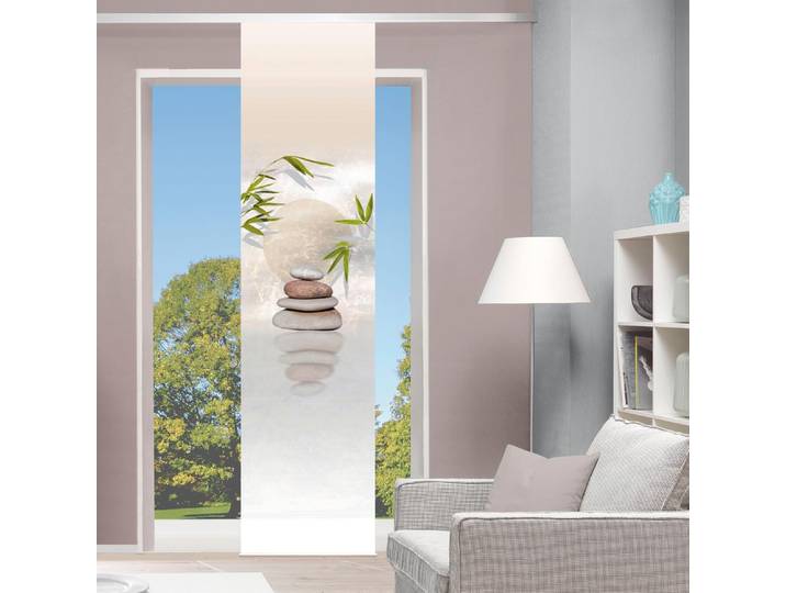 Schiebegardine HOME WOHNIDEEN BENESSA Gr. 1, beige (natur), B:60cm H:245cm, Polyester, Gardinen, Schiebegardine, HxB: 245x60