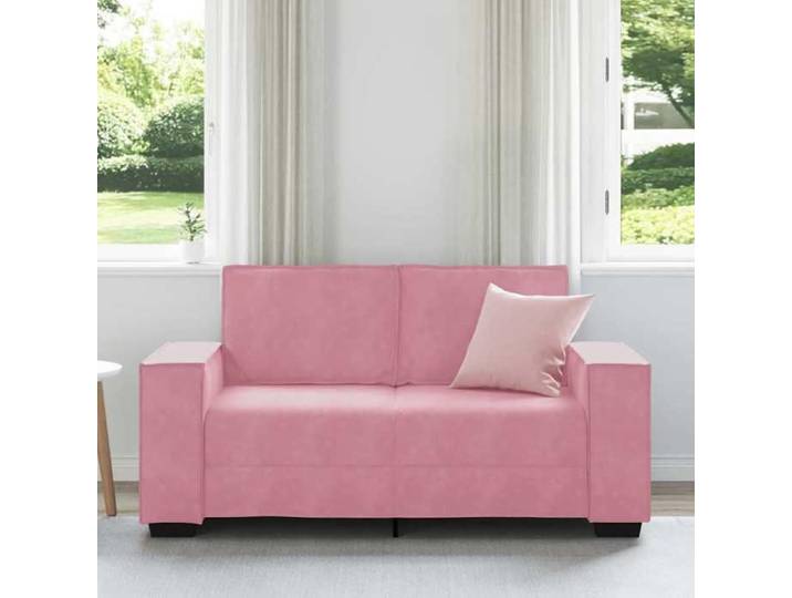 velours Canapé 2 Adultes/enfants - SHIELDPRO® - CANAPÉ FIXE 2 places - Rose 160x78x84 cm 984262