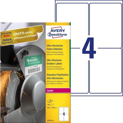 AVERY Zweckform Ultra-Resist. Folien-Etiketten, 99,1x139 mm