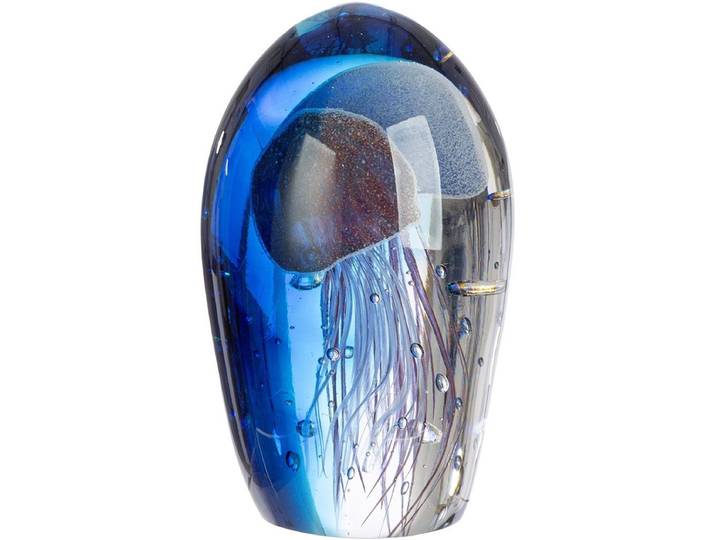 Glassculptuur Kwallen blauw
