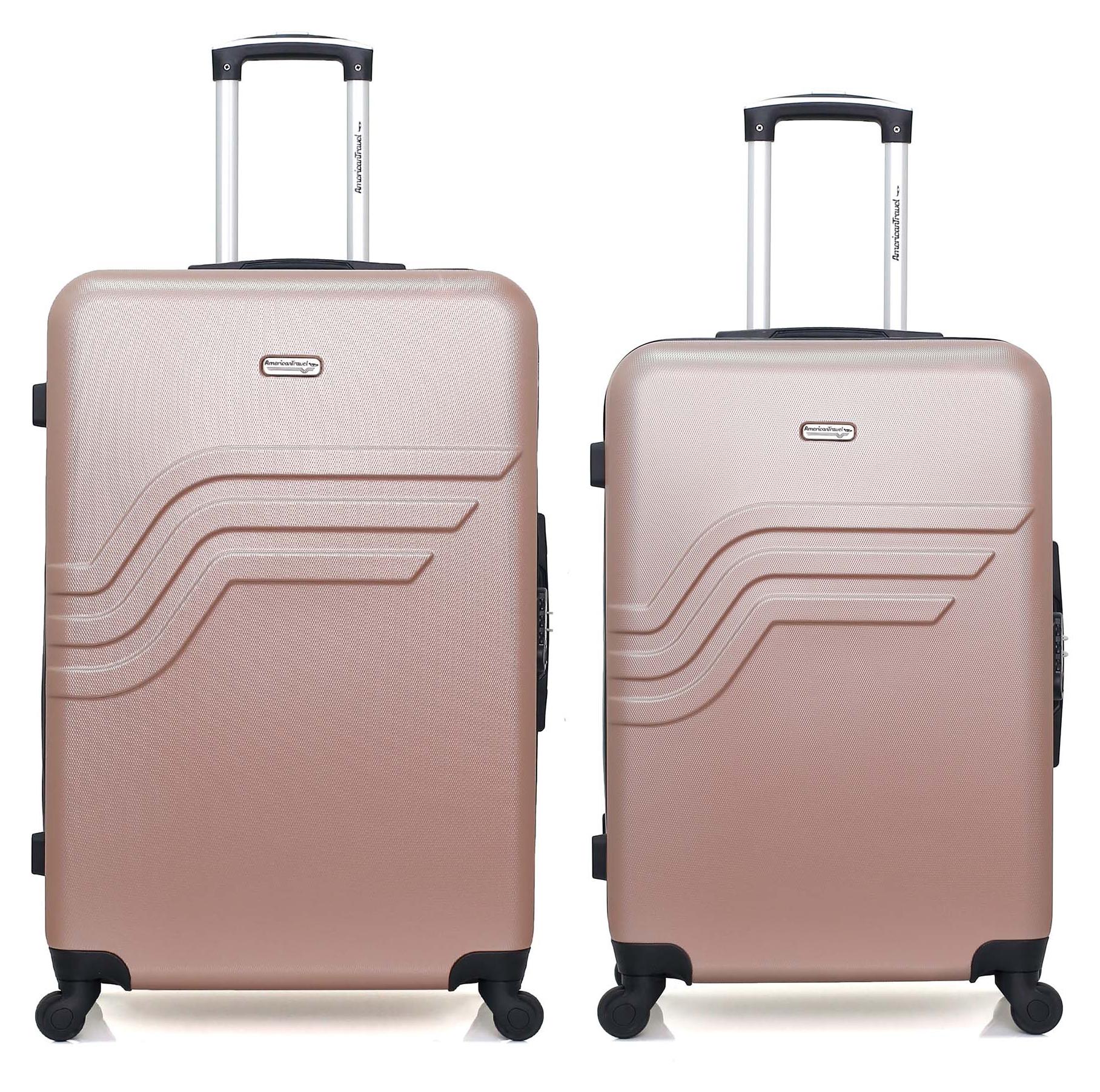 AMERICAN TRAVEL - 2er-Set - Großer Koffer und QUEENS-Wochenendkoffer